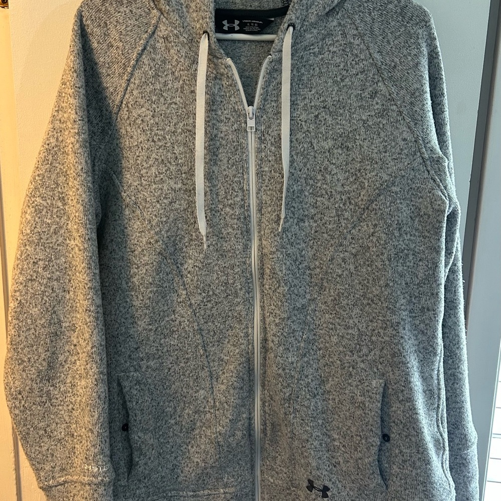 Under Armour Women’s Heather Gray Full-Zip Hooded Knit Jacket